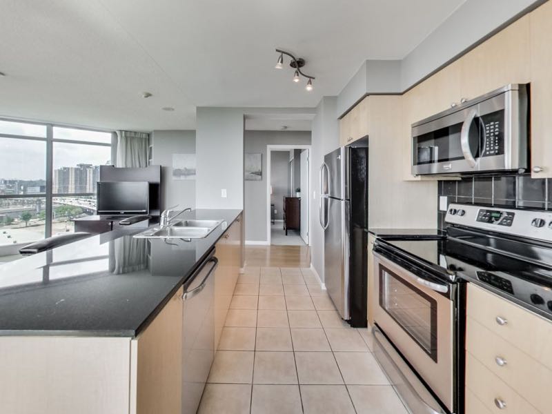 231 Fort York Blvd 1603 kitchen with stainless steel appliances and granite counter tops